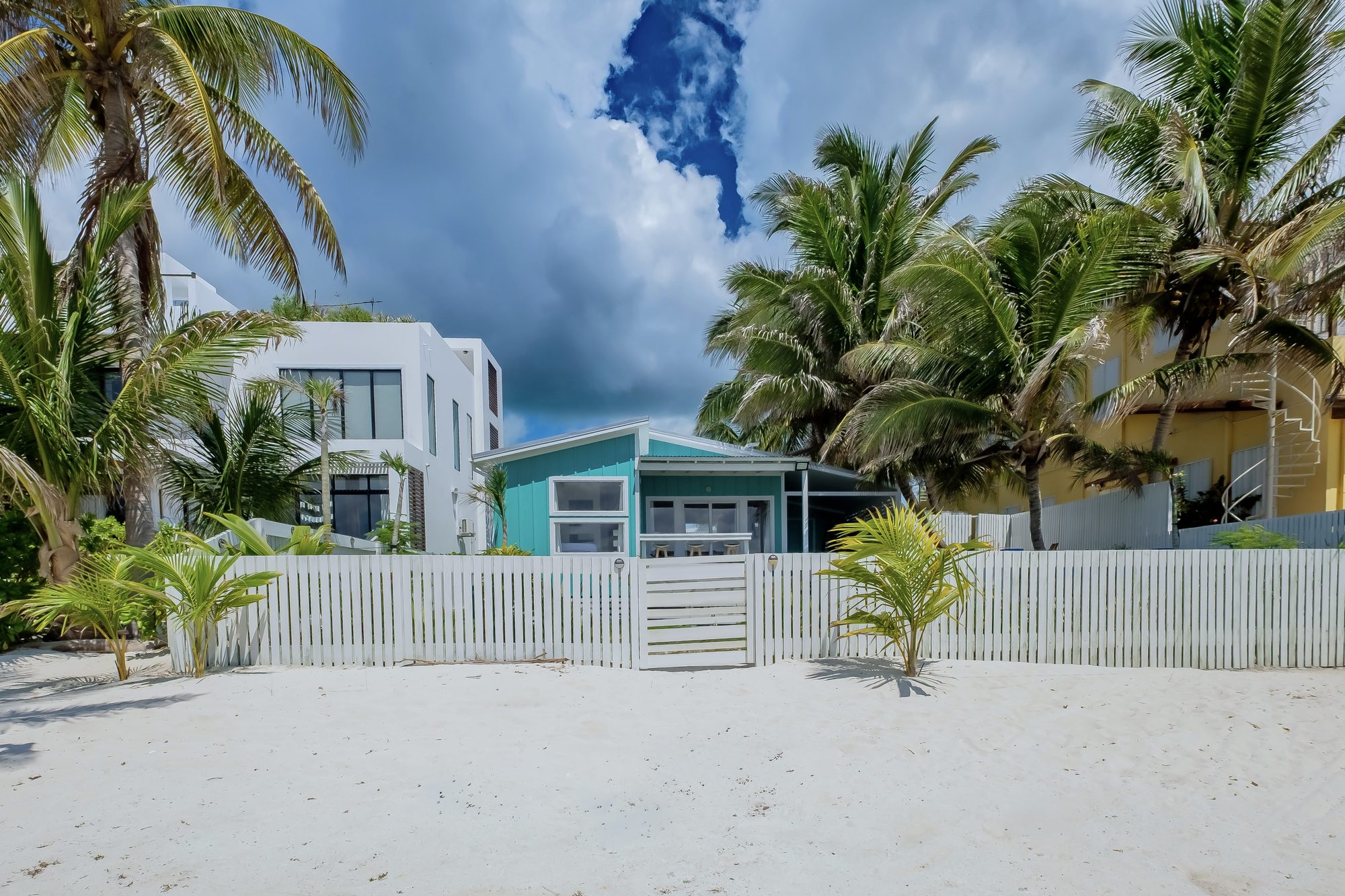 Beach house for sale in San Pedro Belize - beachfront property view